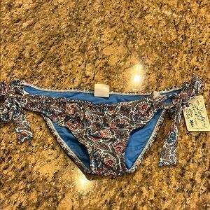 NWT Lucky Brand Paisley Tie-Side Bikini Bottom